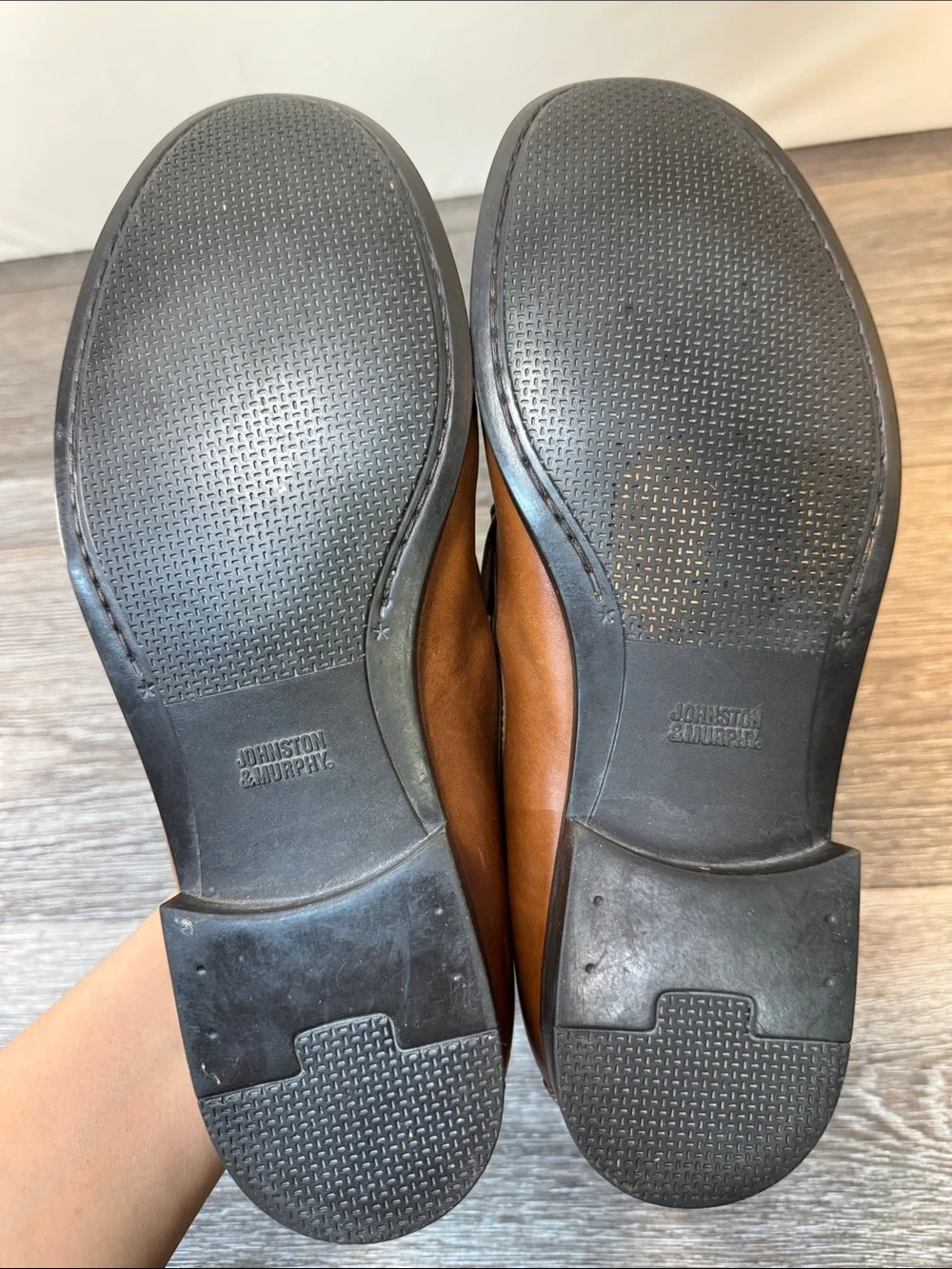 Johnston & Murphy Brown Woven Leather Slip-On Loafers men’s SZ 10.5 (j284)